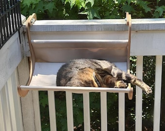 Handgemaakte kattenhangmat balkon/radiator/nachtkast: moderne kattenmand en baars