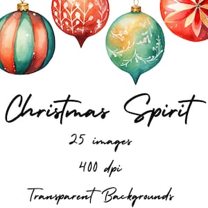 Christmas Watercolor Clipart, Holiday Clipart, Winter Clipart, Watercolor Christmas, Christmas Clipart, Watercolor Clipart, Xmas Clipart,PNG