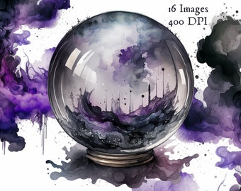 Witch clipart, Halloween Clipart, Watercolor Halloween Clipart, Watercolor Clipart, Spooky, Halloween Party Decor, PNG, Watercolor Witch Art