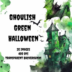 Halloween Clipart, Watercolor Halloween Clipart, Watercolor Clipart, Trick or Treat, Spooky, Halloween Party Decor, PNG, Happy Halloween Art