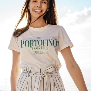 Portofino Tennis Club T-Shirt | Vintage Italy Summers 1980 Shirt | Portofino Liguria T-shirt | Italy Vacation Tennis Gift Tee Portofino