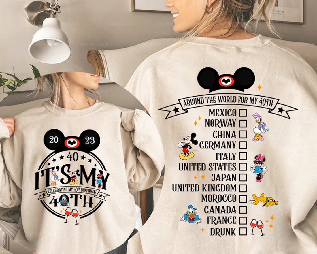 40th birthday disney shirts cheap