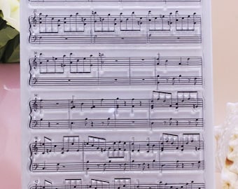 Clear stamps music notes background diy scrapbooking card album paper craft