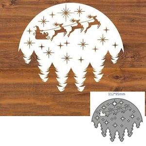 Natale babbo natale slitta renna metallo fustelle taglio scrapbook artigianato