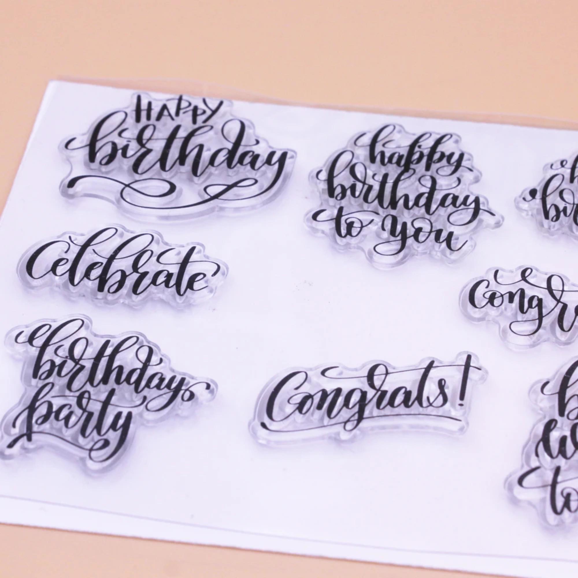 BTESSIN Timbri In Silicone Per Compleanno – 2 Fogli, 53 Motivi, Per Scrapbooking E Biglietti Fai Da Te - 2