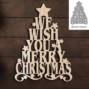 Wir wünschen Ihnen frohe Weihnachten Metall schneiden dies diy scrapbook die Papierkarten