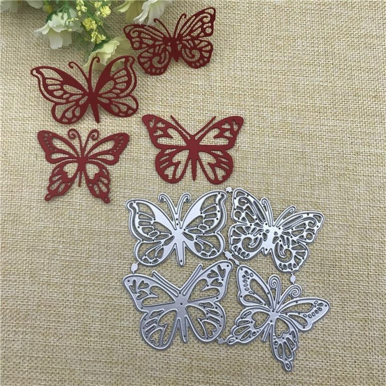 4pcs Butterfly Metal Cutting Dies Embossing Diy Scrapbook Album Paper 4pcs Butterfly Metal Cutting Dies Embossing Diy Scrapbook Album Paper