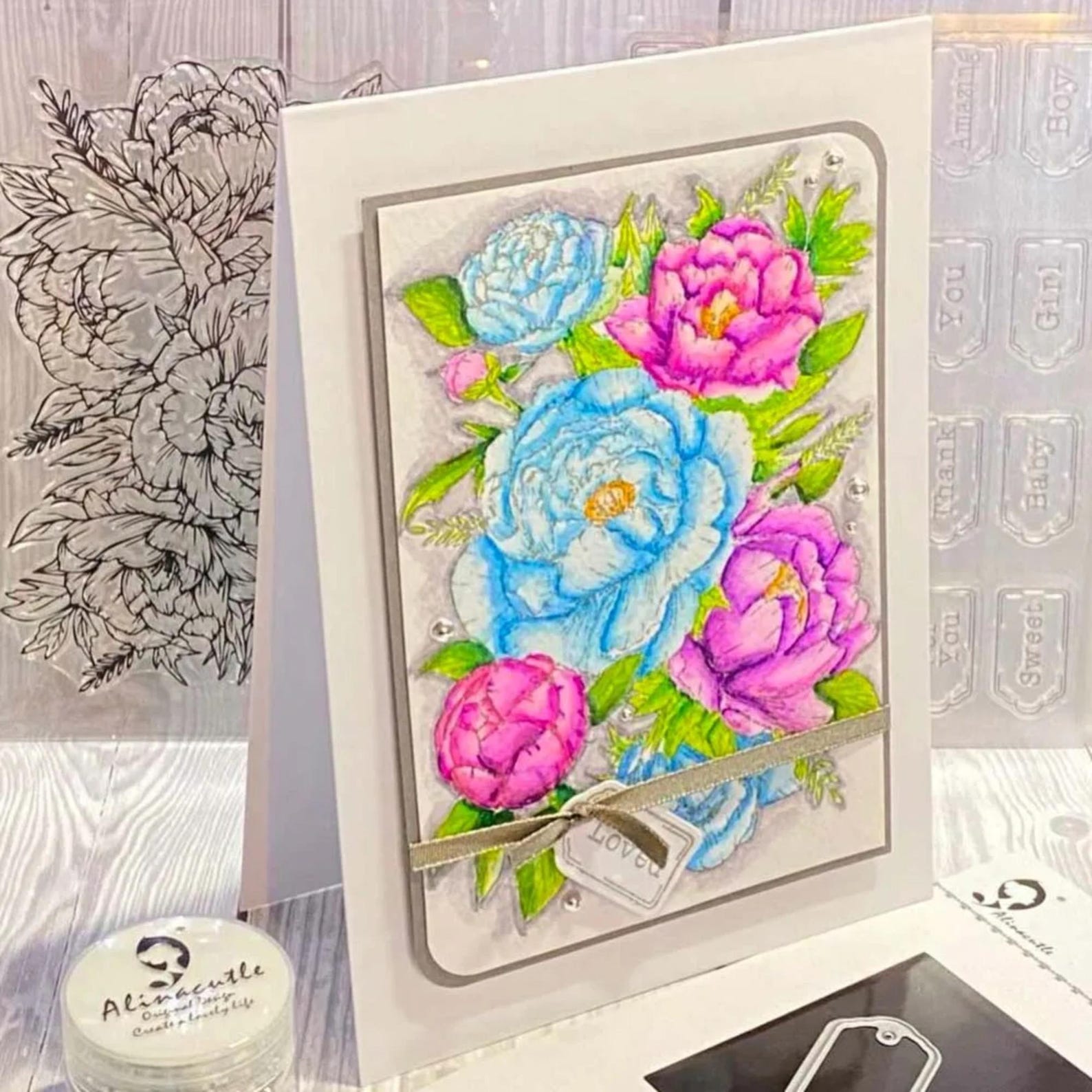 Clear Silicone Floral Stamp Set for Card Making Scrapbooking Planner ...