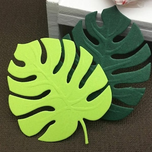 Fustelle in metallo con foglie di piante tropicali Monstera, fai da te, scrapbooking, artigianato in carta