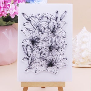 Clear Stempels Rubberen Siliconen Afdichting Grote Lelie Bloei Bloemen Achtergrond Achtergrond Scrapbooking Kaart Album Ambachtelijke Diy