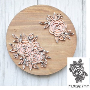 Belles feuilles de roses en métal Matrices de découpe en métal pour scrapbooking, bricolage, cartes en papier, travaux manuels