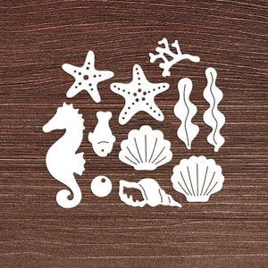 11 Stück Seepferdchen Regal Sterne Metall Stanzformen Scrapbook Papier Karten