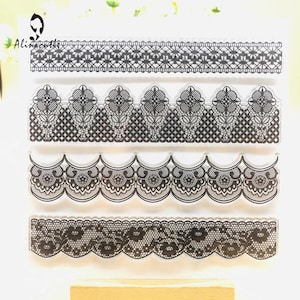 Klare Silikon Stempel Set für Kartenherstellung Spitze Muster Bordüren Scrapbooking Planer Album Stempel DIY Papier Handwerk Lieferungen