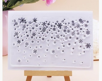 Clear Stamps Rubber Silicone Seal Snow Fall Snowflakes Winter Background Scrapbooking Card Album Paper Craft Diy