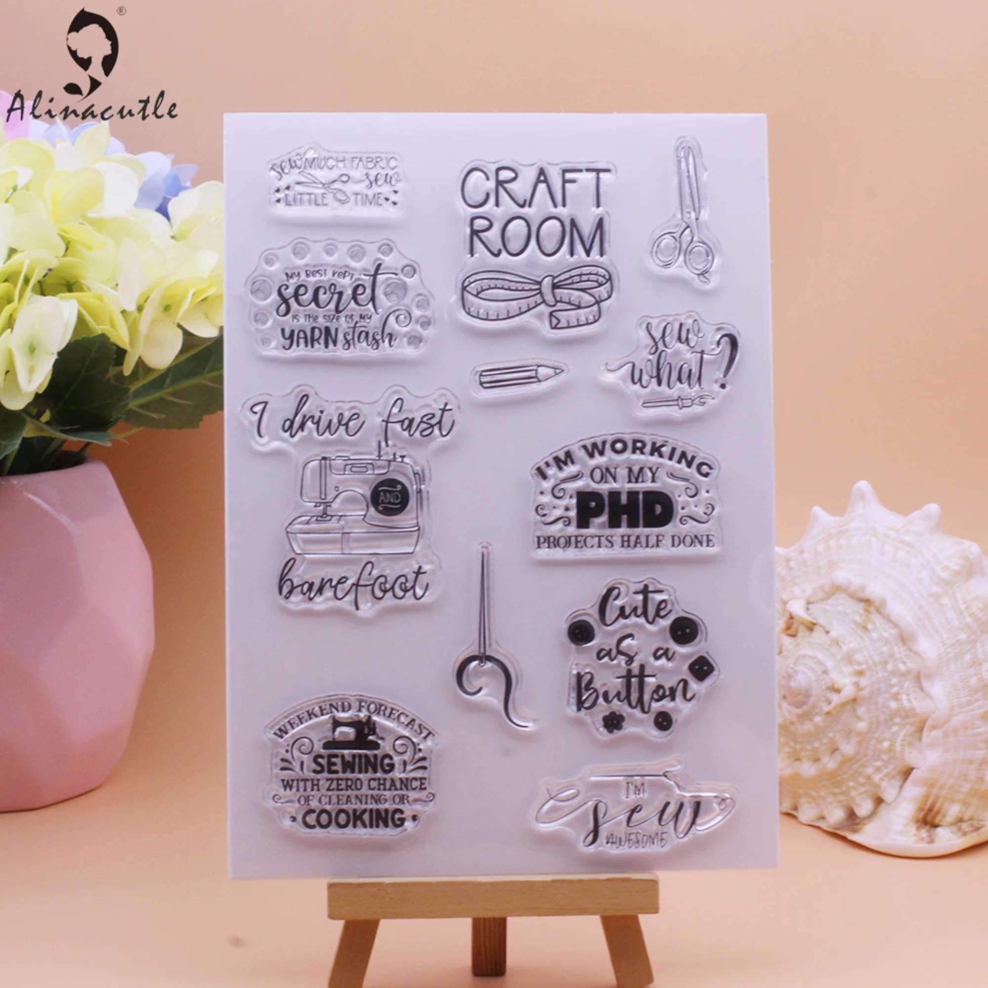 Clear Silicone Stamp Set for Sewing Craft Room Quotes Card Making ...