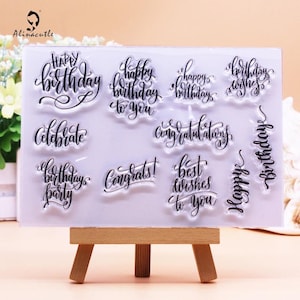 Doorzichtige siliconen stempelset voor kaarten maken Gelukkige Verjaardagswensen Gefeliciteerd Scrapbooking Journaling Feestuitnodigingen DIY Craft Supplies