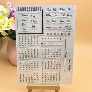 Klare Silikon Stempel Set für Kartenherstellung Kalender Journal Tage Monate Notizen Scrapbooking Planer Album Stempel DIY Papier Handwerk Zubehör