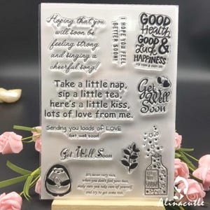 Doorzichtige siliconen stempelset voor kaarten maken Beterschap Gevoelens Patroon Scrapbooking Planner Albumzegels DIY Ambachtelijke benodigdheden