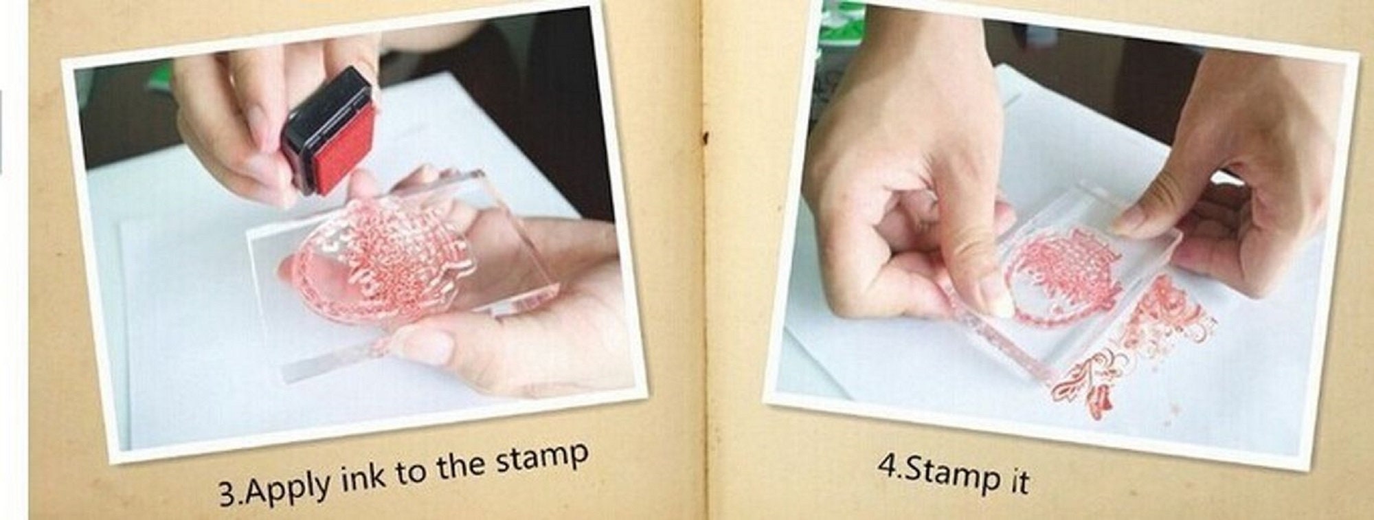 Clear Silicone Stamp Block Transparent Page Letter Script Handwriting ...
