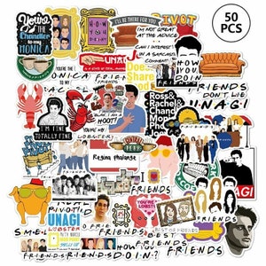 50pcs friends tv show sticker pack serial movie cartoon funny cute decal diy