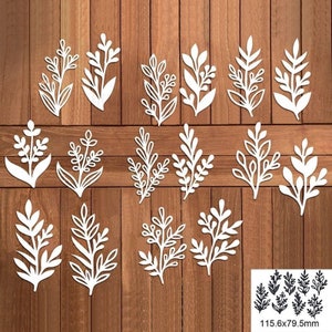 8 peças de folhas de plantas, matrizes de corte de metal, faça você mesmo, scrapbook, cartões de papel, artesanato em relevo