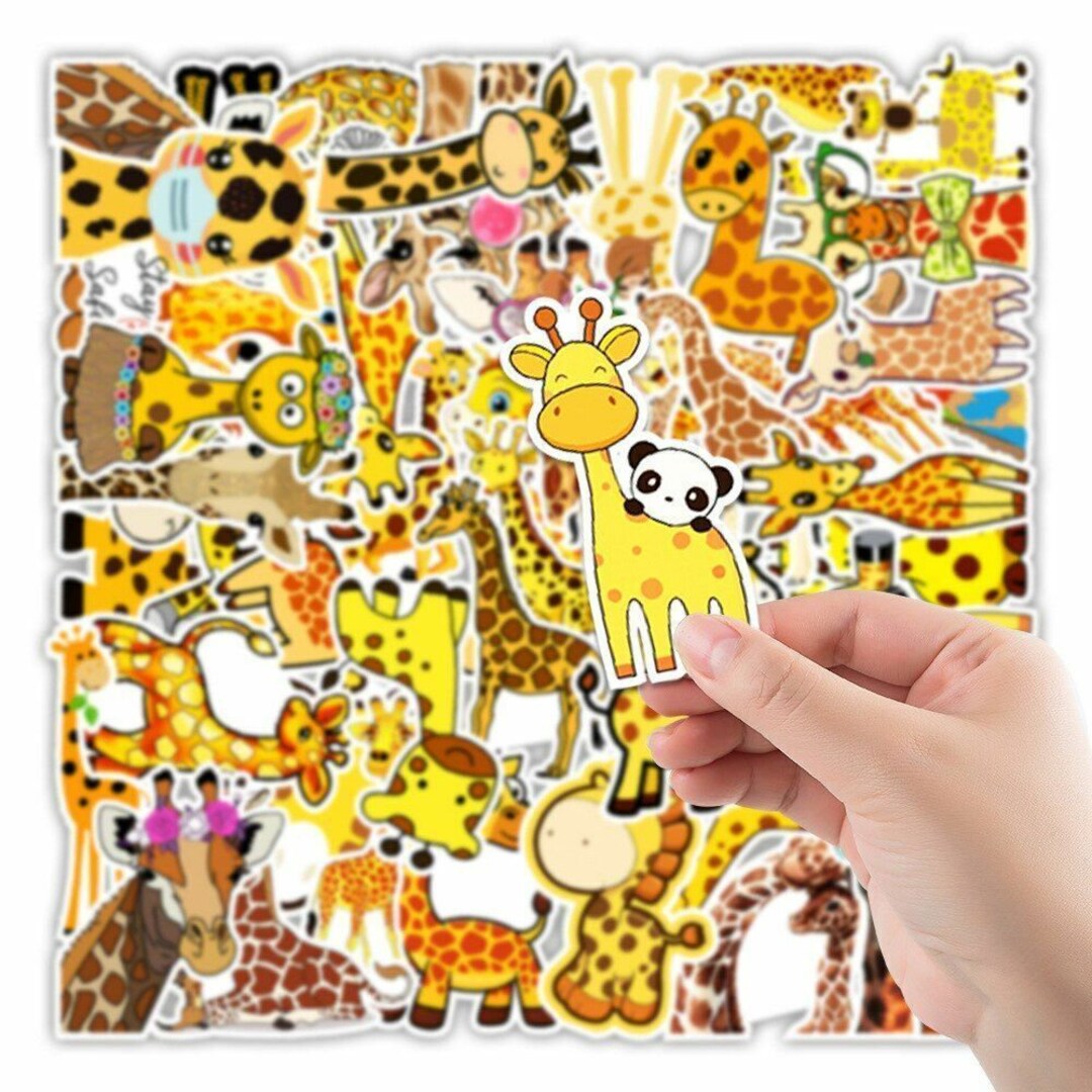 50pcs Cute Giraffe Cartoon Graffiti Stickers Pack Zoo Safari Wild ...