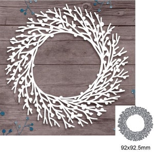 Ghirlanda di rami, fustelle in metallo fai da te, scrapbooking, biglietti di carta, goffratura artigianale
