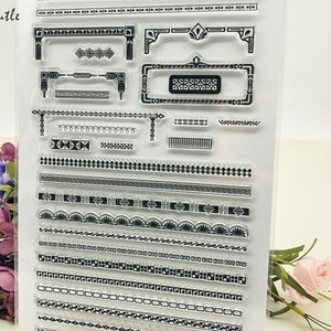 Clear stamps rubber vintage rand rand scrapbooking kaart album papier ambacht