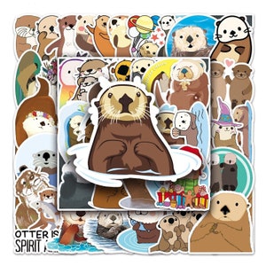 50 stuks otterstickers met schattige, speelse dieren, doe-het-zelfprojecten decoratie