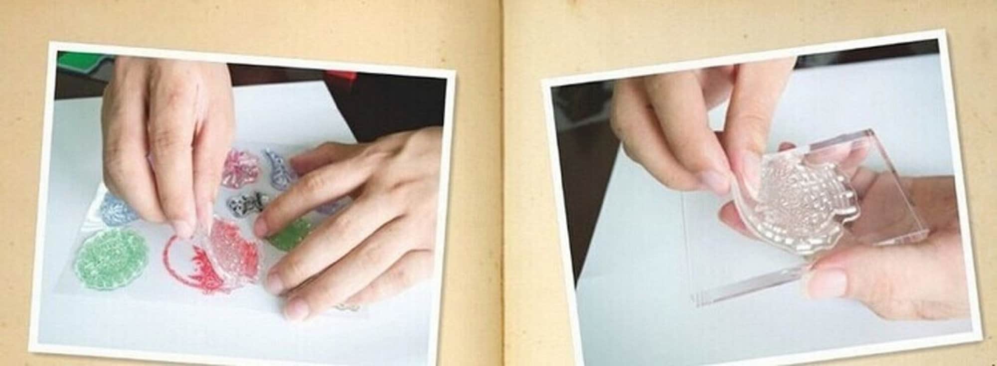 Clear Silicone Stamp Block Transparent Page Letter Script Handwriting ...