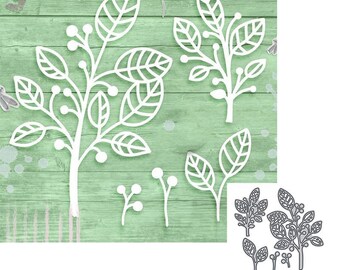 5 pièces feuilles de plantes matrices de découpe en métal bricolage scrapbooking cartes en relief artisanat