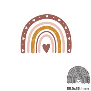 Carte en papier arc-en-ciel incurvée en demi-cercle, bricolage artisanal en métal, matrice de découpe pour scrapbooking