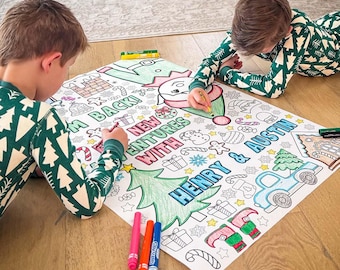 Magical Elf Arrival Day Coloring Banner | Giant Coloring Poster | Christmas Holiday |  Welcome Back Elf Banner |  I'm Back We're Back