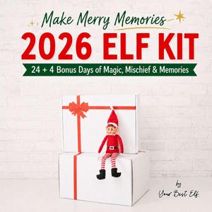 2026 Elf Kit | 24 Day | 28 Day | Christmas Elf Kit | Advent Calendar | Fun Elf Props, Outfits and Activities | Arrival Letter