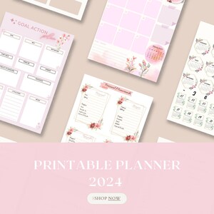 May include: Printable planner for 2024 with floral designs. Includes a goal action plan, personal memoranda, and monthly calendar pages.  Shop now.
