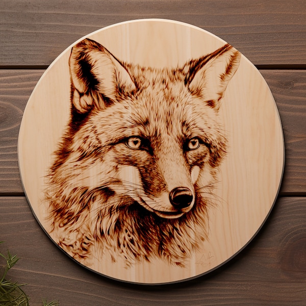 Laser Burn PNG |  Engrave | Laser Ready |  Lightburn File | Digital Design File | XTOOL | Glowforge  | High detail - FOX 2