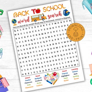 Juego de búsqueda de palabras para la vuelta al cole: Actividad para el aula (PDF descargable, imprimible, con clave de respuestas)