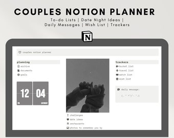 2025 Couples Notion Planner / Relationship Planner, Digital Planner Template | Minimalist Aesthetic | Instant Download