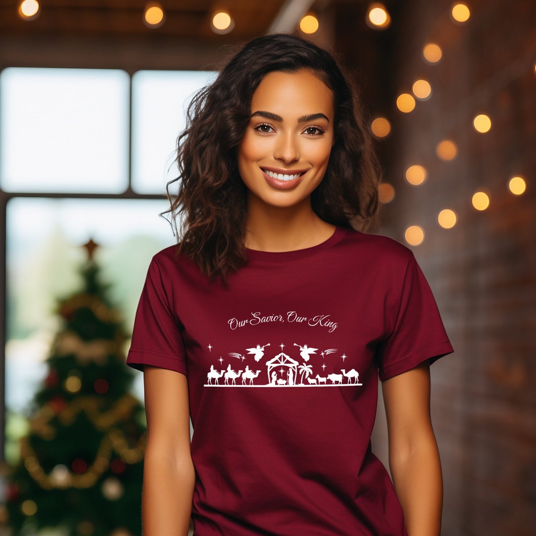 Christian Christmas Shirt Nativity Scene Shirt Jesus Shirt Etsy