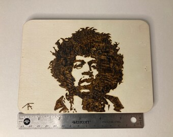 Pyrography Hand Burned Jimi Hendrix