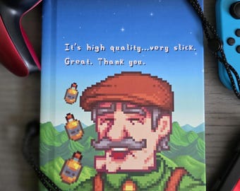 Mayor Lewis Stardew Valley Journal and Personal Recipe Organizer, Wraparound Print, Satire