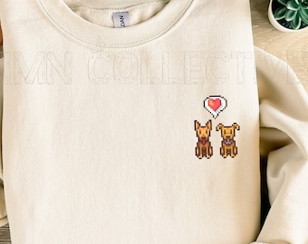 Stardew Valley Custom Dogs Sweatshirt, Customized Gift for Him and Her, Video Game Art, Indie Art, Crossing, Animal, Cozy Gamer Gifts