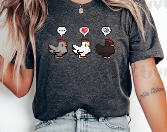 Chicken Stardew Valley Shirt, Stardew Valley Chicken Tee, Trendy Chicken Tee, Videogame Chicken Sweatshirt, Cozy Tee, Gift for Him or Her