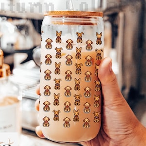 Stardew Valley Dogs Sipper Glass, Videogame Gifts, Gamer Decor, Farming Game Merch, 16oz Cup, Cozy Gaming Merch, Pelican Town, Christmas