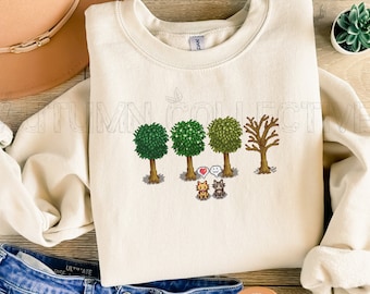 Original Cat Stardew Herbst Sweatshirt, Geschenk für Sie und Ihn, Videospiel Kunst, Pixel Art, Crossing, 8Bit, Valley, Tier, gemütlicher Gamer, Gaming
