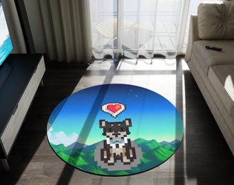 Custom Stardew Valley Pet Round Rug | Personalized 60x60 Add-On
