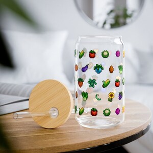 Crops Stardew Valley Sipper Glass Gift for Gamer