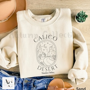 Calico Desert Stardew Valley Sweatshirt, Unisex Crewneck Jumper, Gamer Gift, Cozy Gaming Pullover, Video Game Apparel, Pelican Town