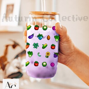 Crops Stardew Valley Sipper Glass Gift for Gamer