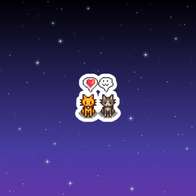 Cat Stardew Valley Sticker, Gift for Him and Her, Video Game Art, Pixel Art, Crossing, 8Bit, Valley, Animal, Cozy Gamer, Laptop Sticker